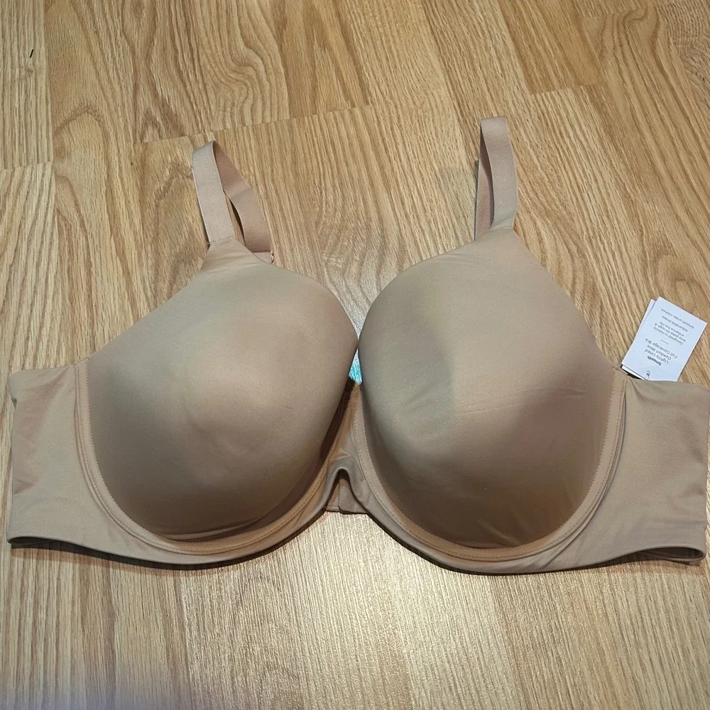 NWT Auden Smooth Lightly Lined Comfort Wire Full Coverage‎ Bra Tan 46D